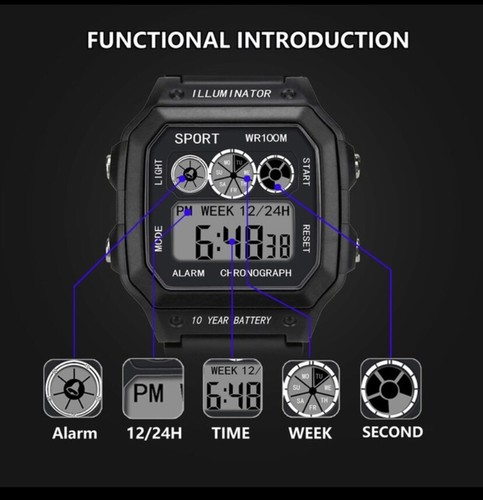 Orologio sportivo digitale led - orologio,